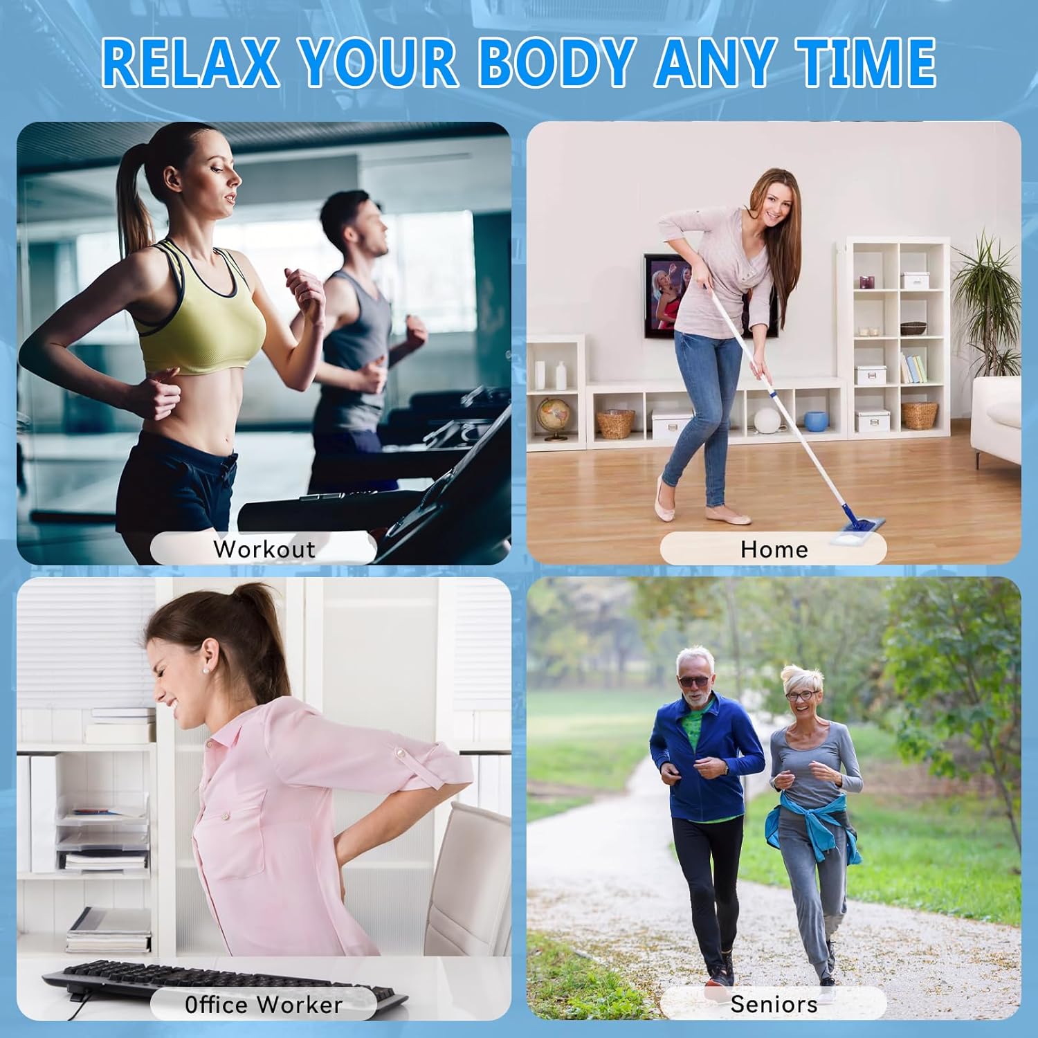 Massage Gun, Deep Tissue Handheld Massager with 30 Speeds & 9 Heads